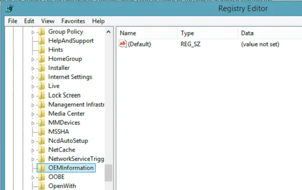 Change OEM Information in Windows