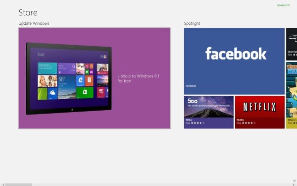 Windows Store screen