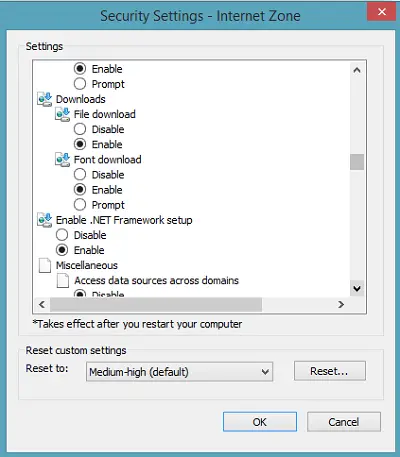 Enable Disable File Download Option In Internet Explorer