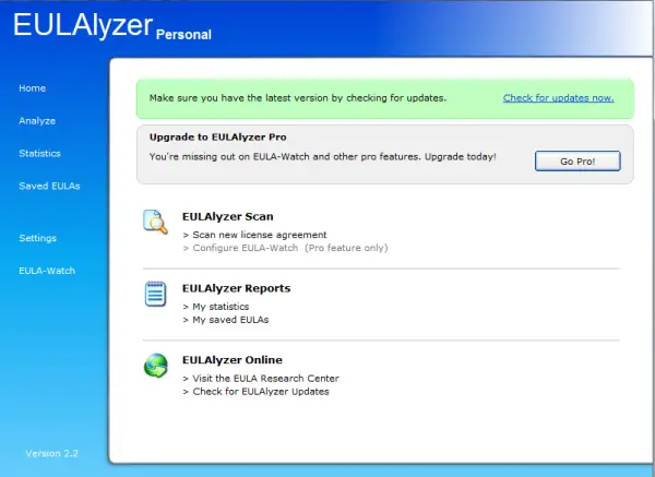 EULA analyzer software 