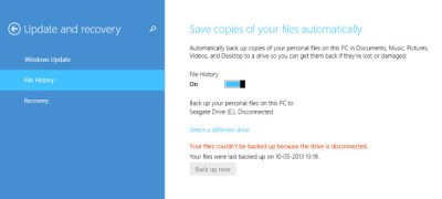 file history windows 8.1