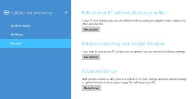 recovery options windows 8.1