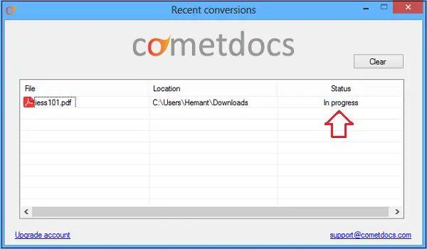 Recent loaded. Cometdocs. Cometdocs for desktop Windows. Conversion examples.