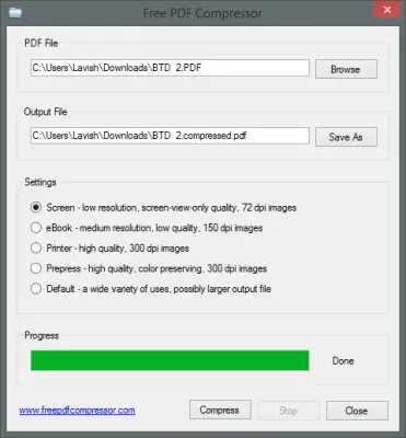 Compress PDF software