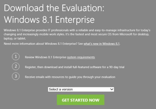 Windows 8.1 Enterprise Evaluation