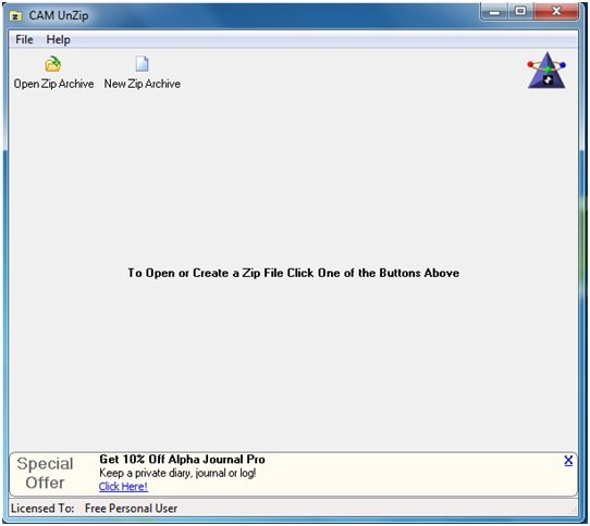 Zip and Unzip files easily with CAM UnZip software for Windows PC