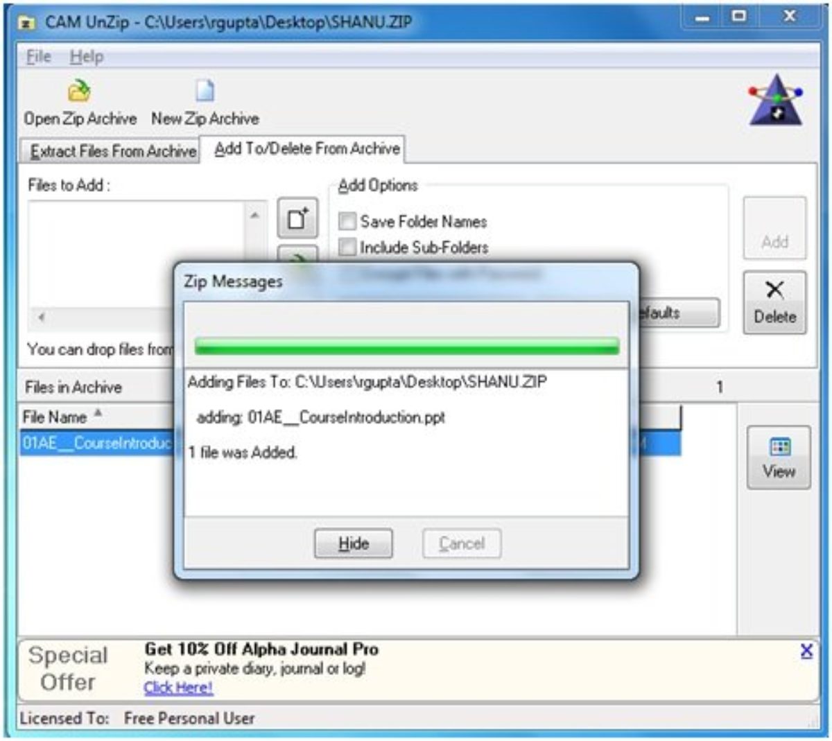 Zip And Unzip Files Easily With Cam Unzip Software For Windows Pc