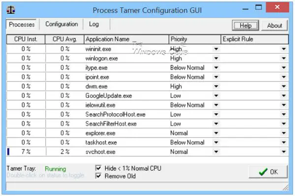 Process Tamer - 100 % CPU utilization