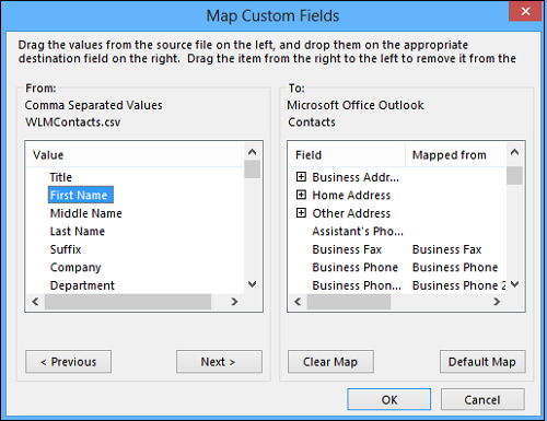 Map Custom Field button