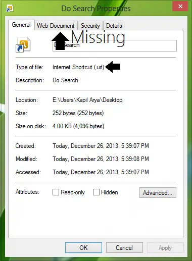 Target of Internet Shortcut is not valid error for Internet Explorer - 58