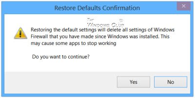 confirm restore