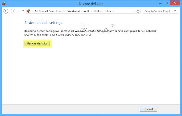 windows firewall restore defaults