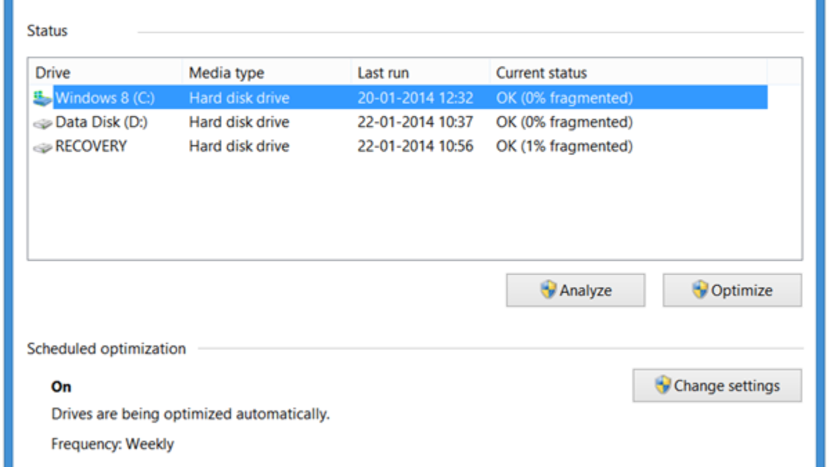 Disk Defragmenter or Optimize Drives Tool in Windows 10 explained