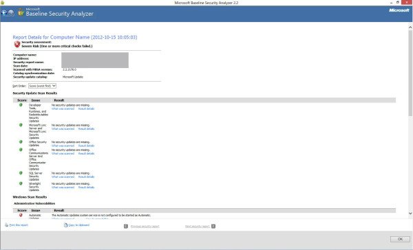 Microsoft Base Line Security tool