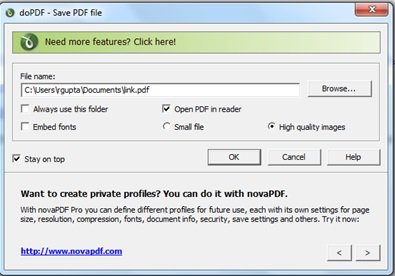 Create a PDF free with doPDF software for Windows PC
