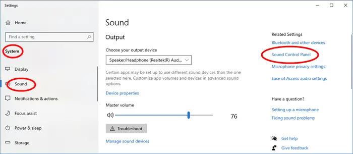 Change Sounds in Windows 10