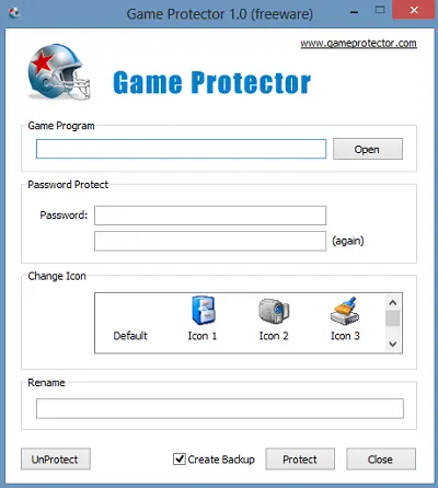 Password protect Games 