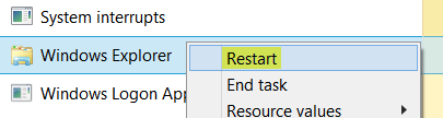 restart explorer