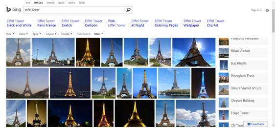 Bing image search