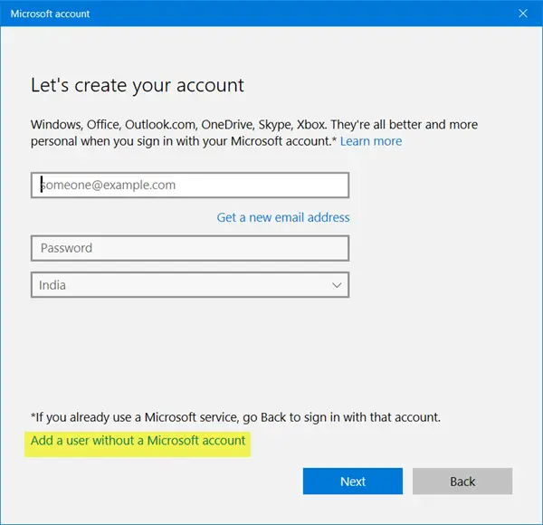 You'll need a Microsoft account to set up future versions of