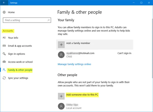 Create a New User Account in Windows 10