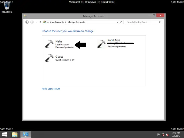 restore administrator account windows 10