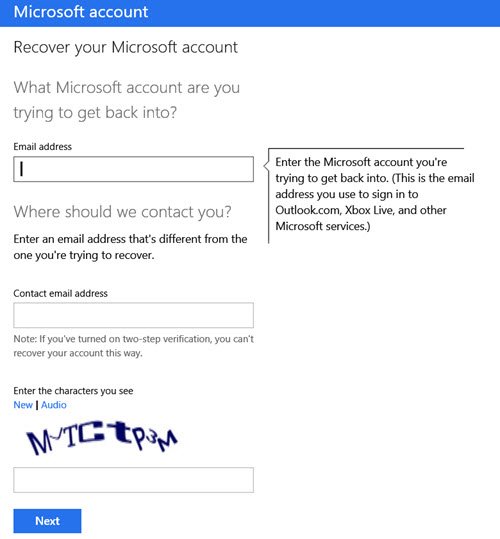 recover microsoft account