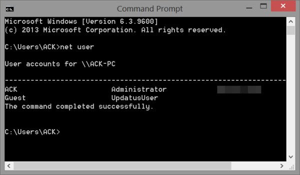 Net User command 