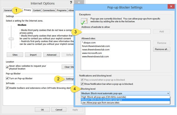 block pop ups in internet explorer