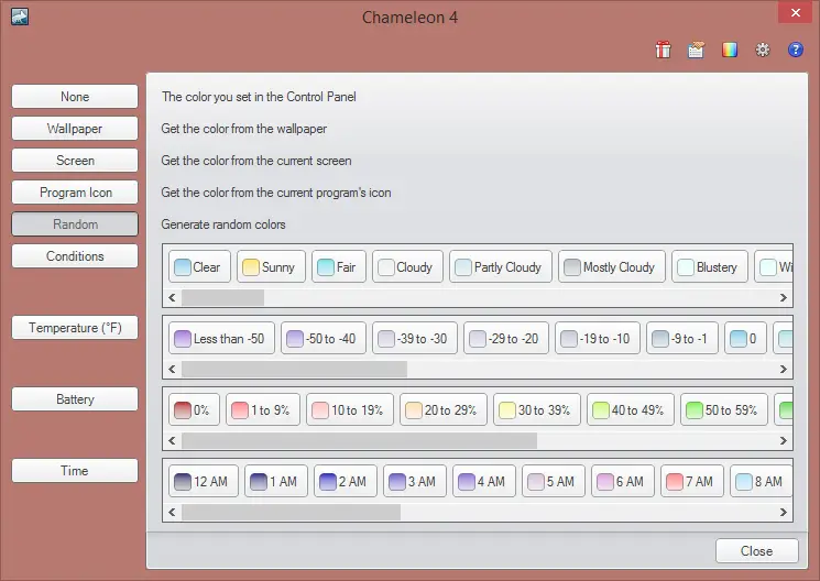 Chameleon software changes Wallpaper depending on weather conditions