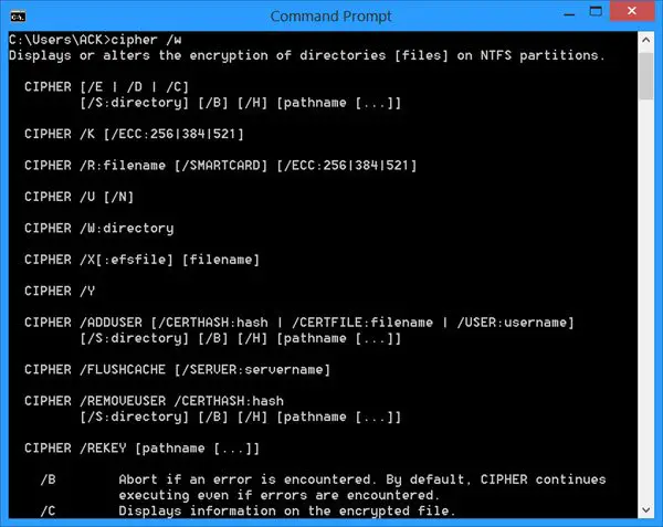 muskel ignorere fatning How to use Cipher command line tool in Windows 11/10