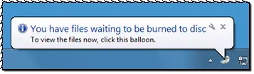 You have files waiting to be burned to disc