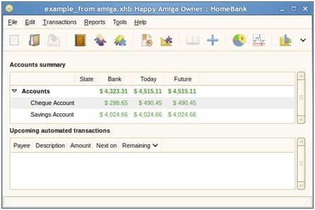 Personal accounting software