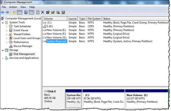 delete system reserved partition clean install