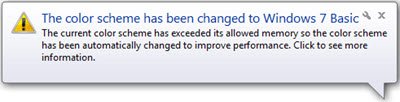 The color scheme has been changed to Windows 7 Basic