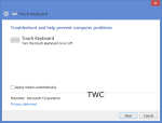 touch keyboard windows 10 not working