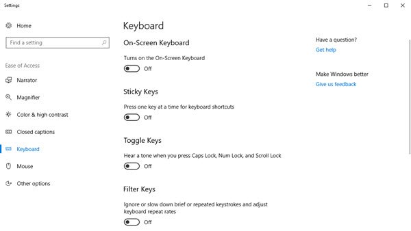 onscreen keyboard windows 10