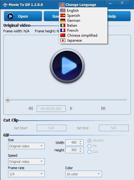 Convert video files to animated GIF