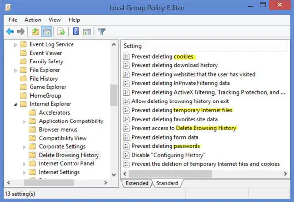 Prevent Users from deleting Browsing History