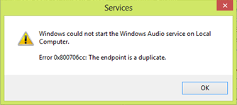 Windows could not start the Windows Audio service