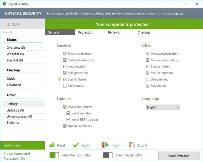 Crystal Security Cloud-Based Malware Detection Tool