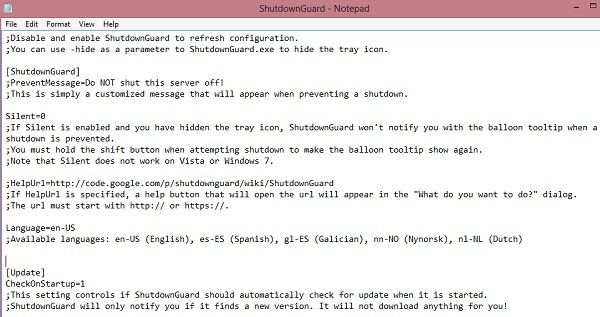 shutdownguard settings