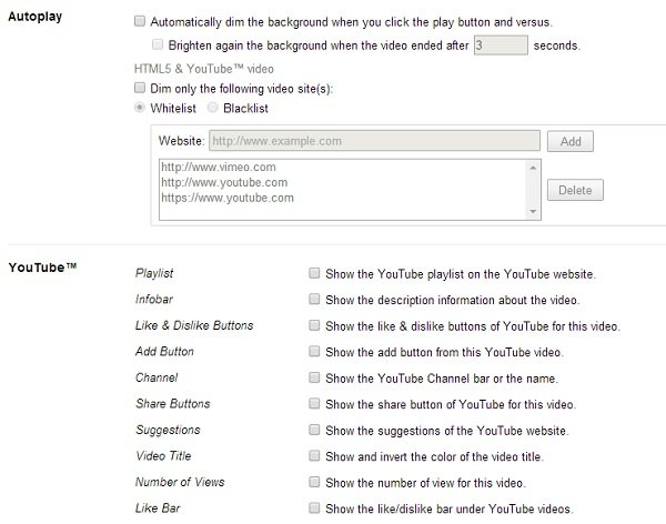 turn off the lights youtube and autoplay