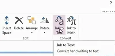 convert to text onenote