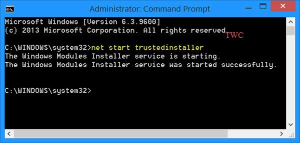 start trusted installer service