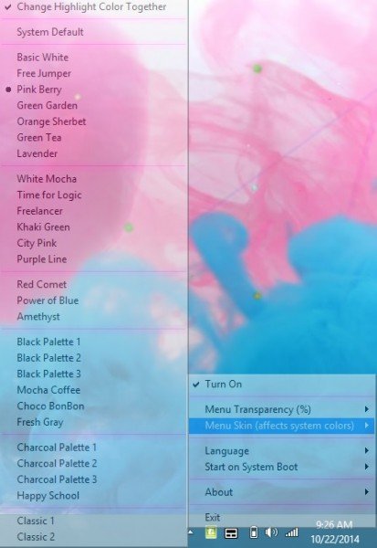 make Context Menu transparent