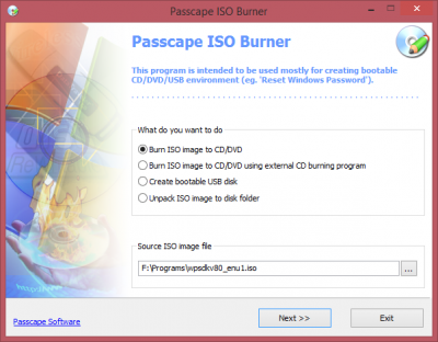 Passcape ISO Burner