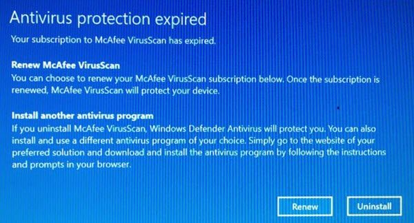 antivirus protection expired