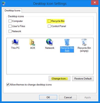 change recycle bin icon