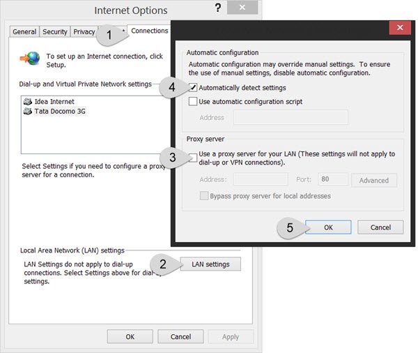 ie lan settings